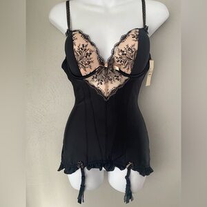 Felina Black and Cream Lace basque corset